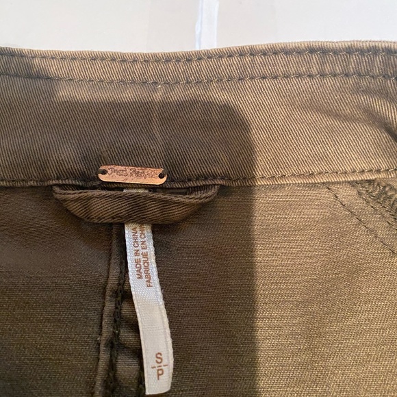 FREE PEOPLE OLIVE RUFFLE-TRIM PEPLUM MILITARY JACKET Sz S - Picture 11 of 12